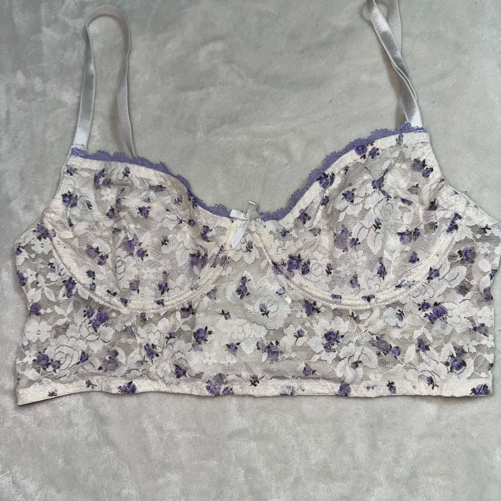 Forever 21 Purple and White Lace Top